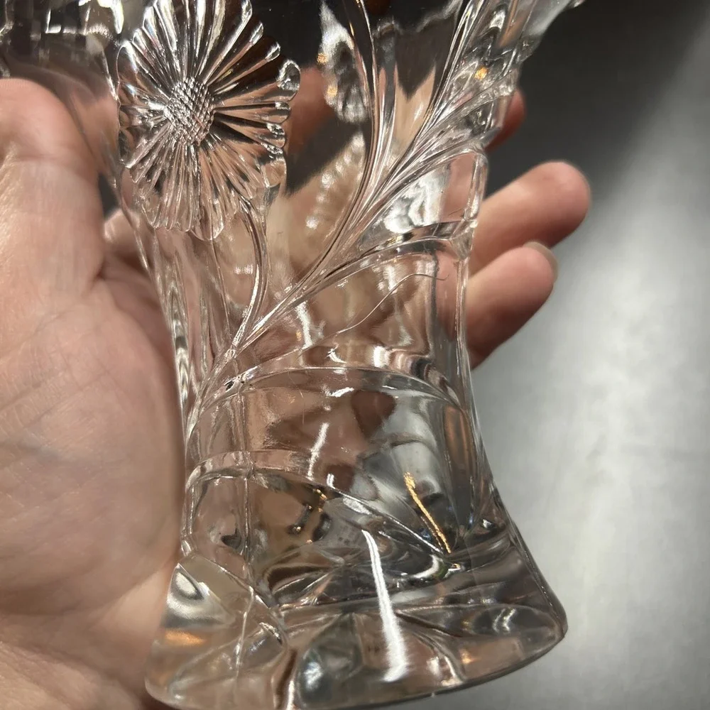 Vintage Glass Basket with Handle Easter Spring Decor